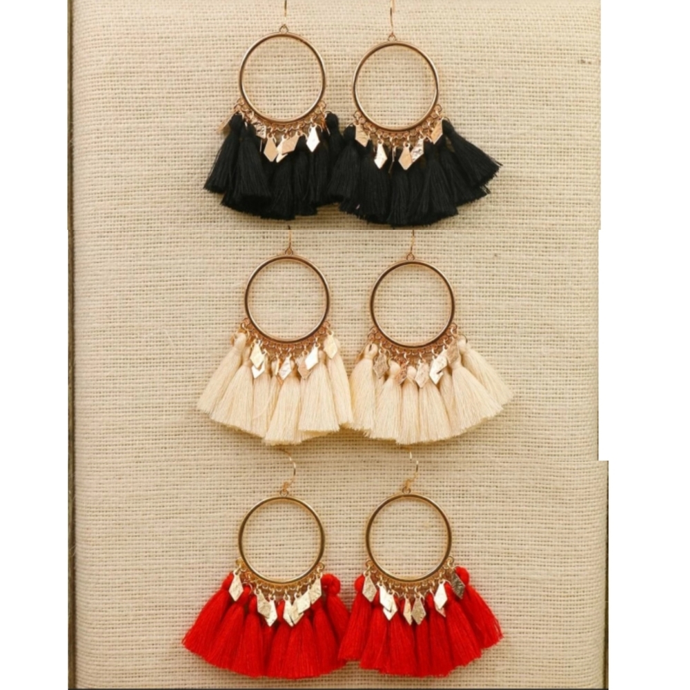 BOHO TASSEL EARRINGS 3 PAIRS